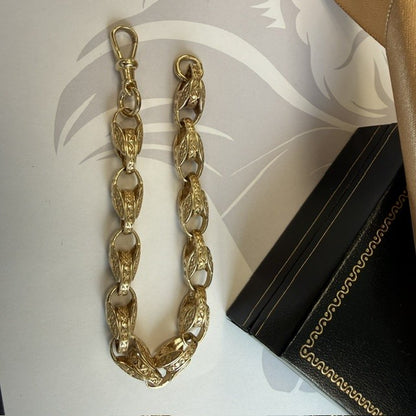 9ct Gold Tulip Bracelet Solid Gold Bracelet - 7.5 Inch