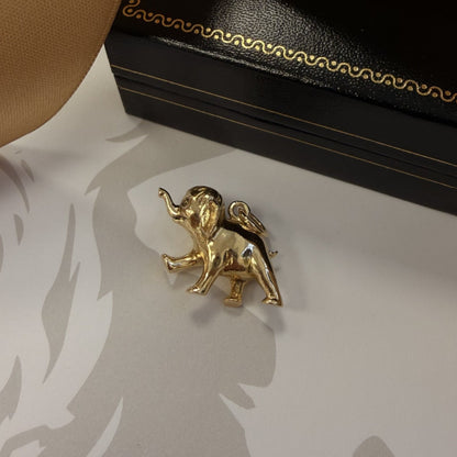 Vintage 9ct Yellow Gold Elephant Pendant