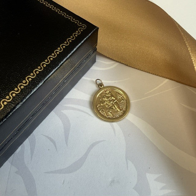 9ct Gold St Christopher Pendant Charm