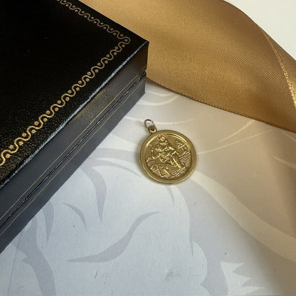 9ct Gold St Christopher Pendant Charm