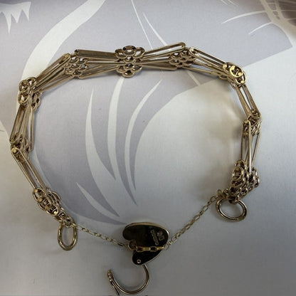 9ct Yellow Gold Gate Bracelet - 7 Inch