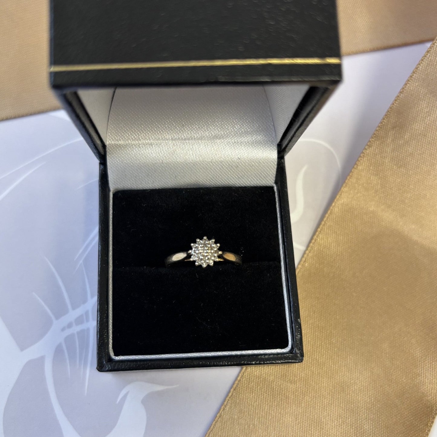9ct Yellow Gold Diamond Cluster Ring