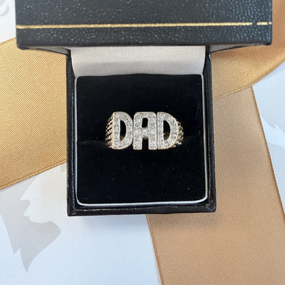 9ct Yellow Gold Diamond DAD Ring