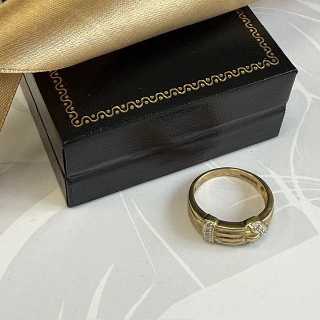 9ct Gold Buckle Ring Solid
