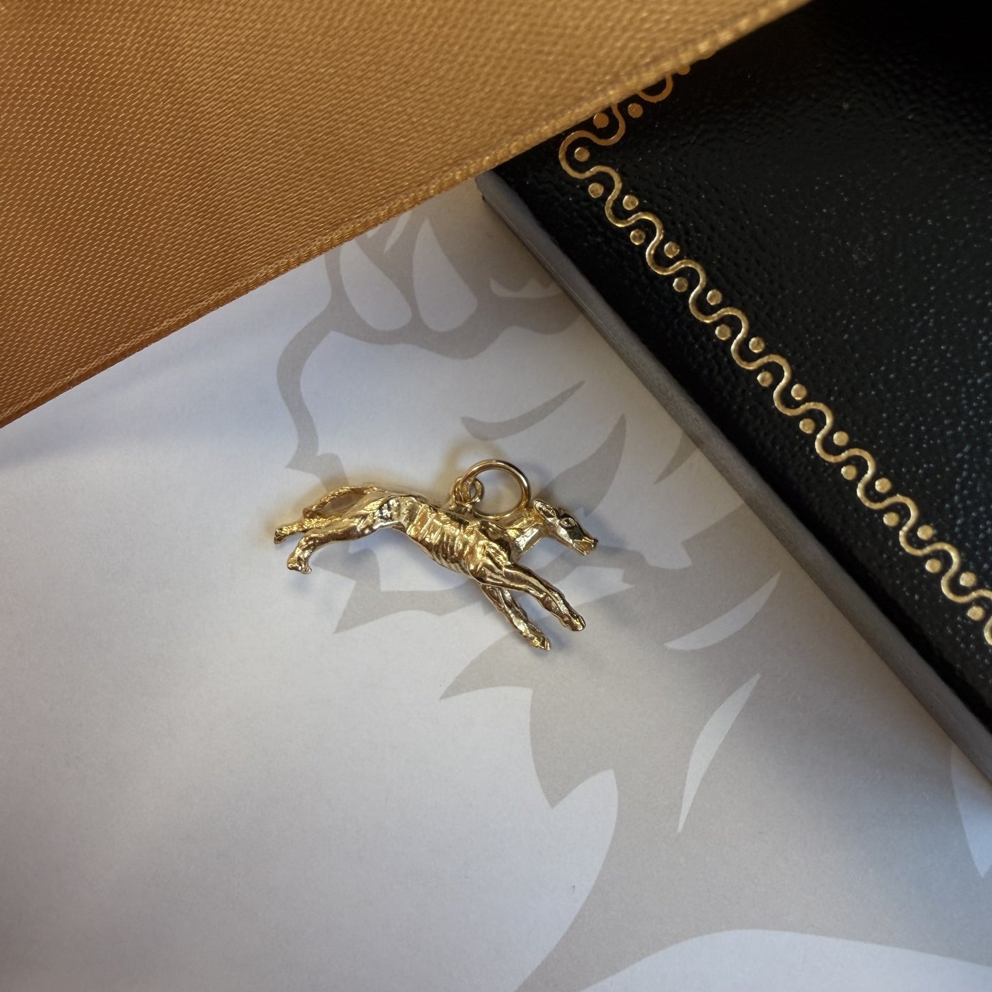 9ct Gold Running Greyhound Pendant