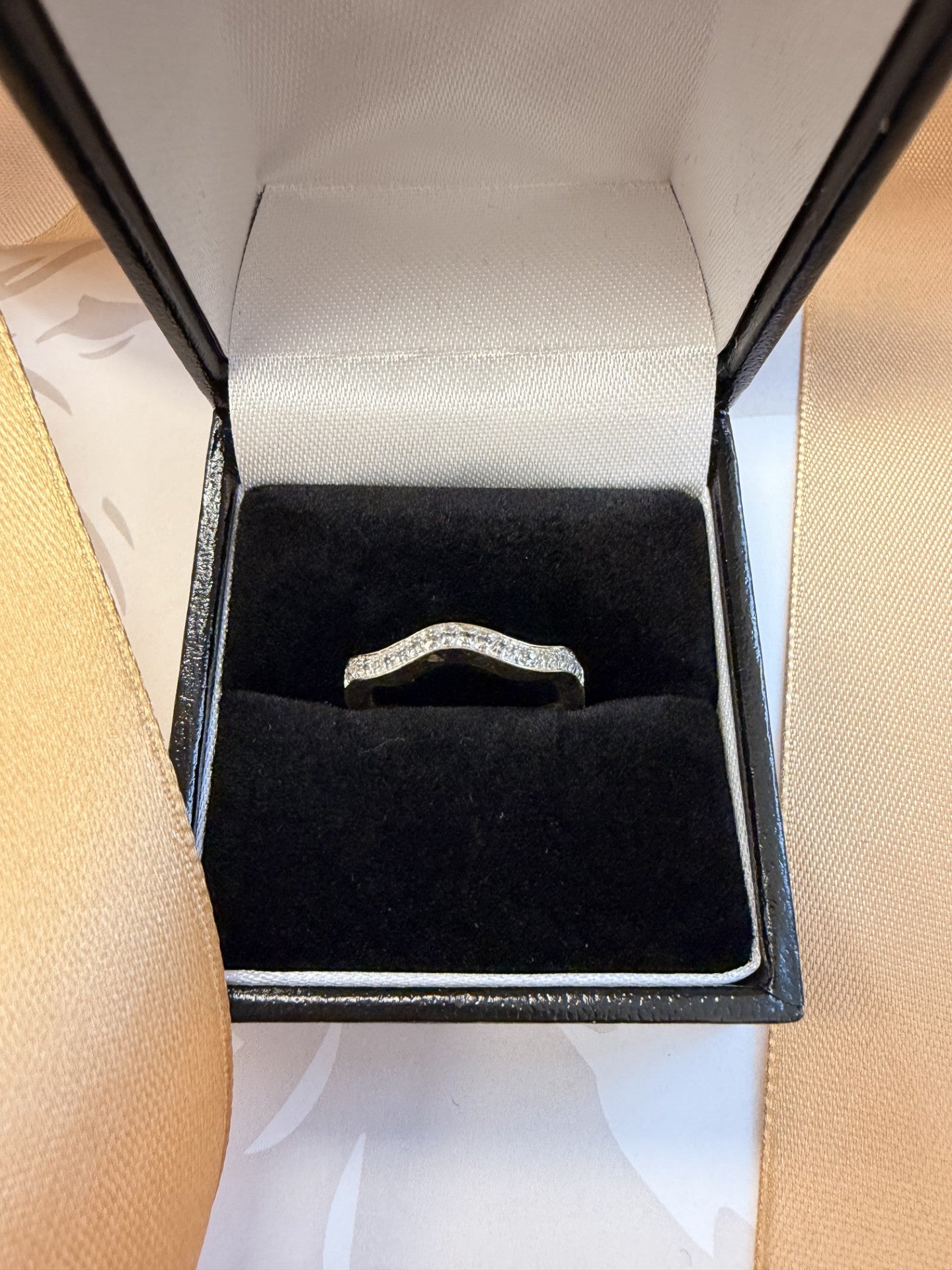 9ct Two-Tone Gold Diamond Wishbone Ring