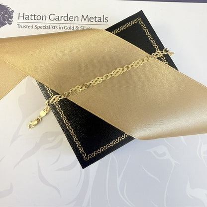 9ct Gold Mariner Bracelet Solid Gold - 7 Inch