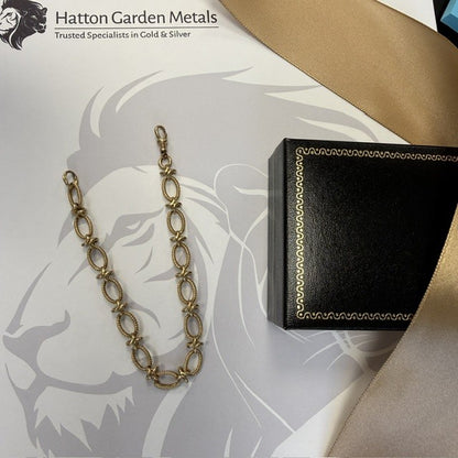 9ct Yellow Gold Oval Fancy Link Bracelet - 8 Inch