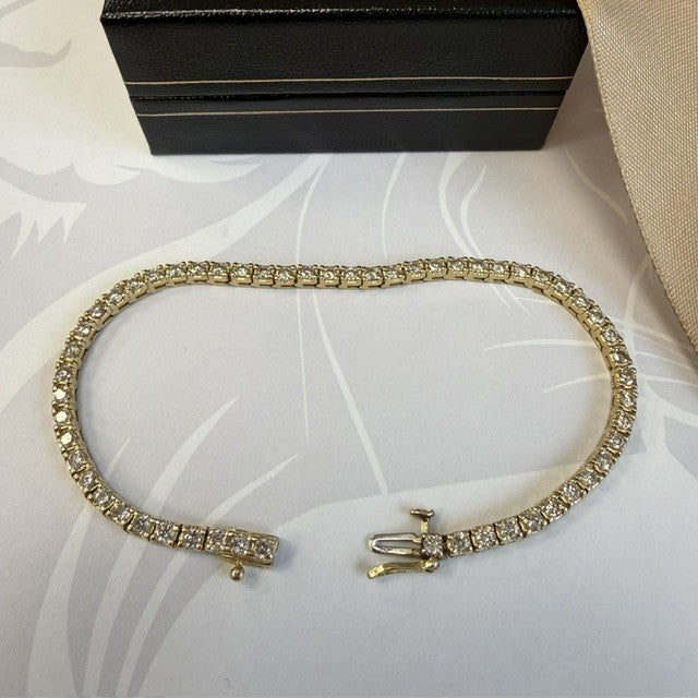 14ct Gold Tennis Bracelet 2.00ct Natural Diamond