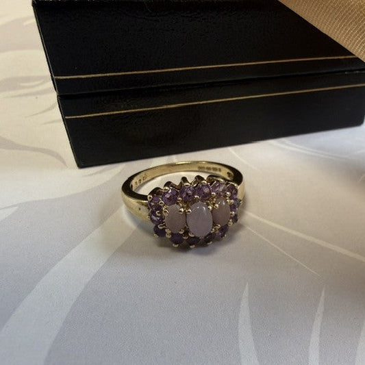 9ct Gold Amethyst and Opal Dress Ring