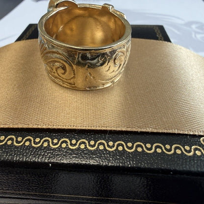 9ct Gold Buckle Ring Solid Gold Buckle Ring