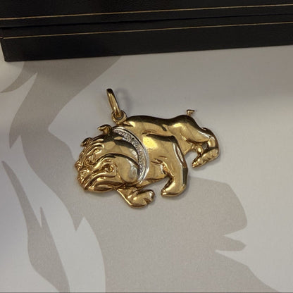 Vintage 9ct Yellow Gold Bulldog Pendant