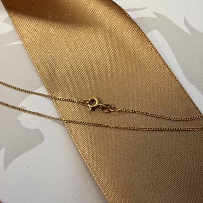 9ct Yellow Gold Fine Curb Chain - 16 Inch