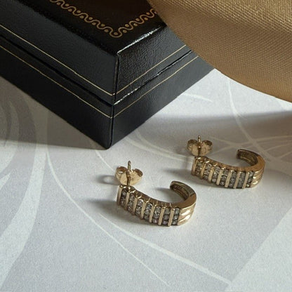 9ct Gold Diamond stud Drop earrings