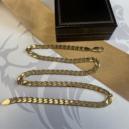 9ct Yellow Gold Curb Chain Solid Gold - 20 Inch