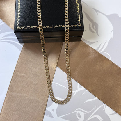 9ct Gold Curb Chain Solid Gold - 24 Inch