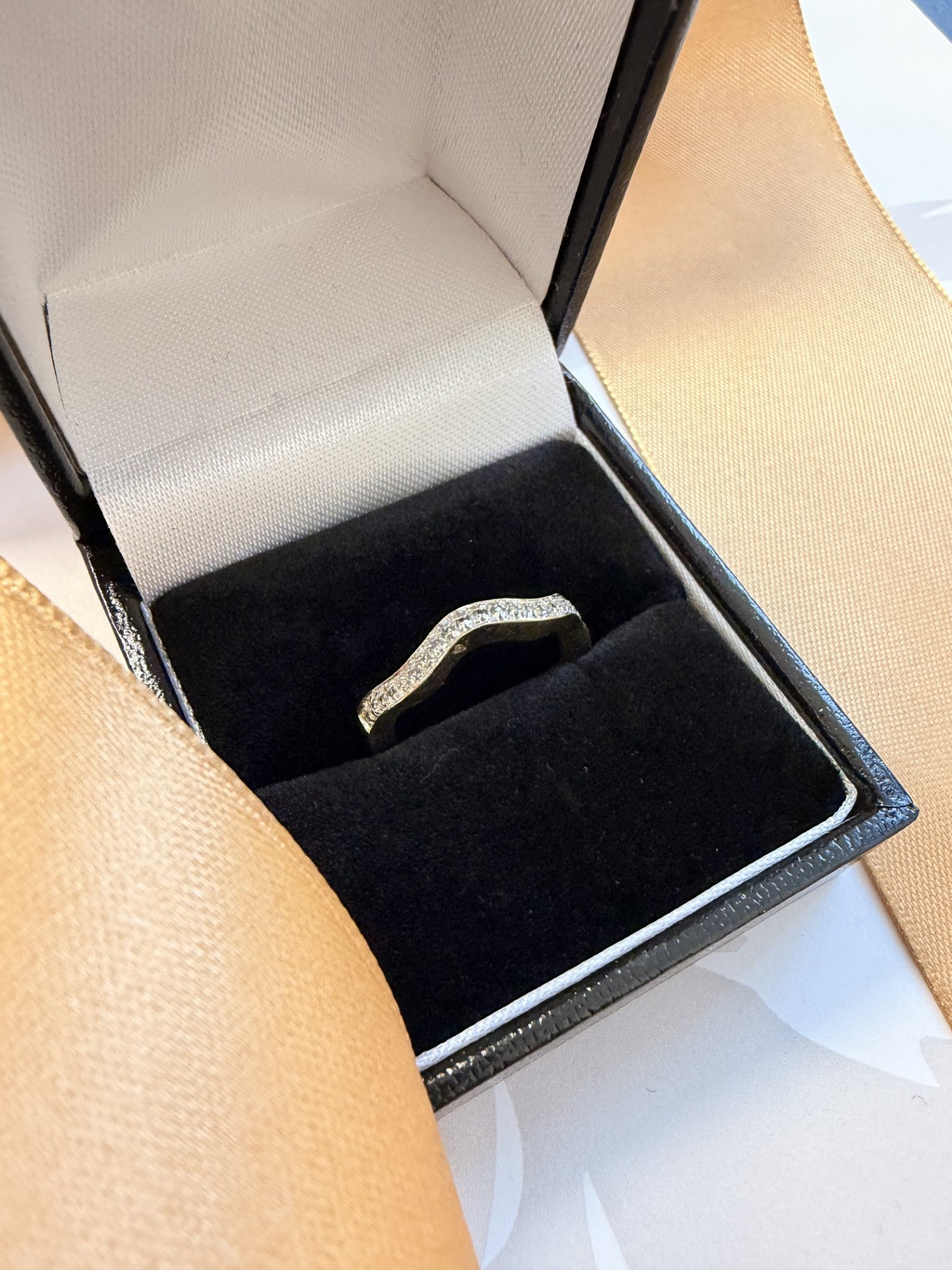 9ct Two-Tone Gold Diamond Wishbone Ring