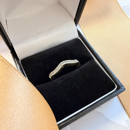 9ct Two-Tone Gold Diamond Wishbone Ring
