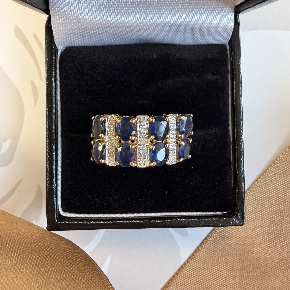 9ct Yellow Gold Blue Sapphire Dress Ring