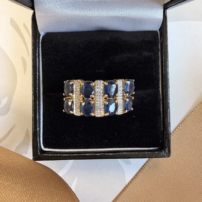 9ct Yellow Gold Blue Sapphire Dress Ring