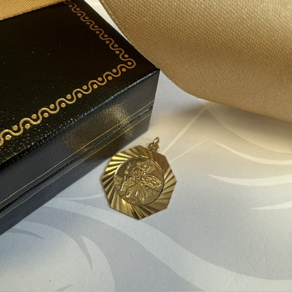 9ct Gold St Christopher Pendant Charm