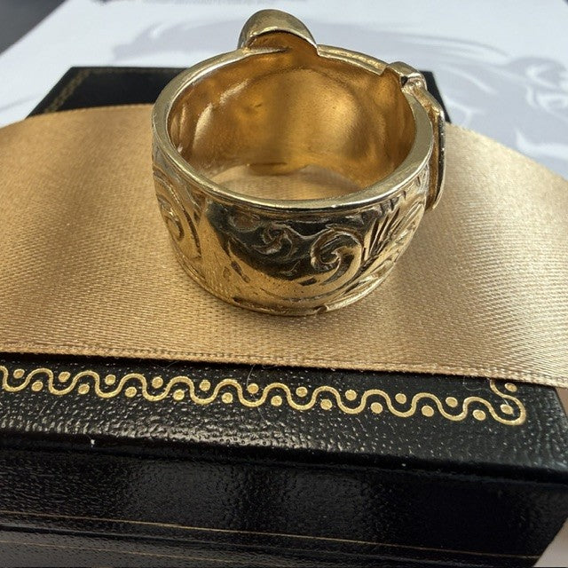 9ct Gold Buckle Ring Solid Gold Buckle Ring