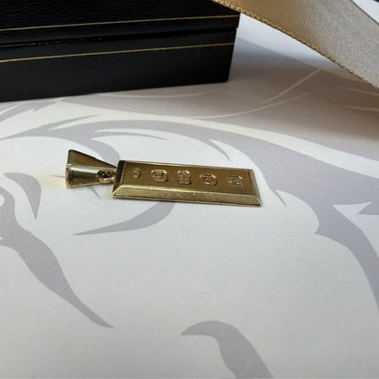 9ct Gold Ingot Solid Gold Pendant