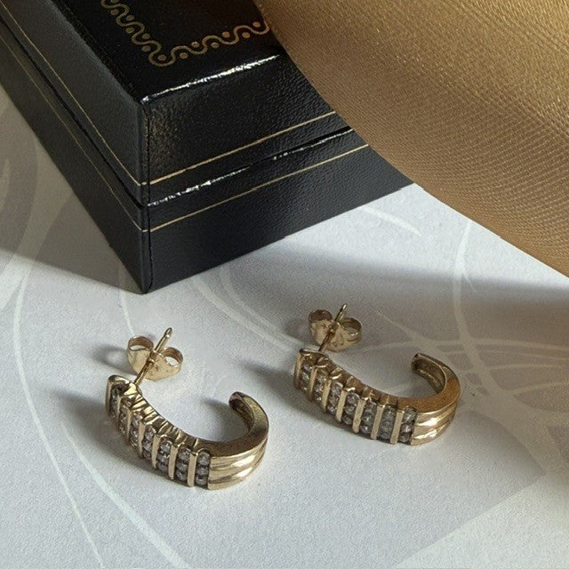 9ct Gold Diamond stud Drop earrings
