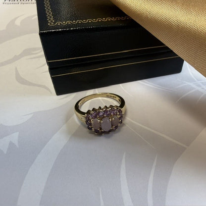 9ct Gold Amethyst and Opal Dress Ring