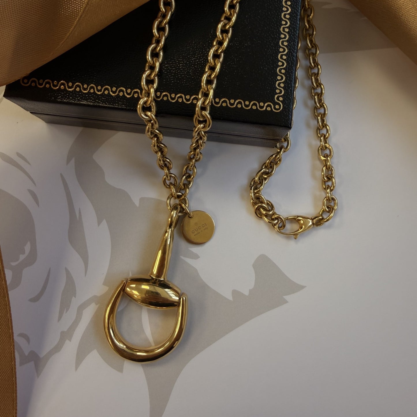18ct Gold Gucci Horsebit Pendant Necklace