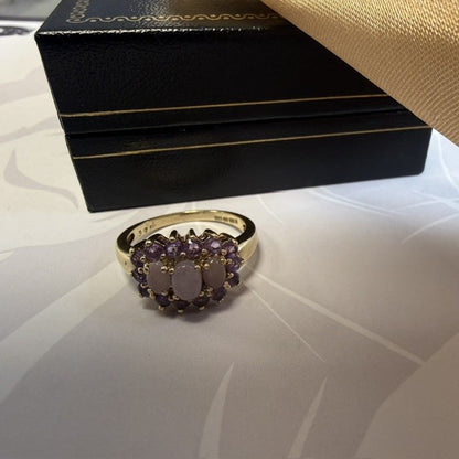 9ct Gold Amethyst and Opal Dress Ring