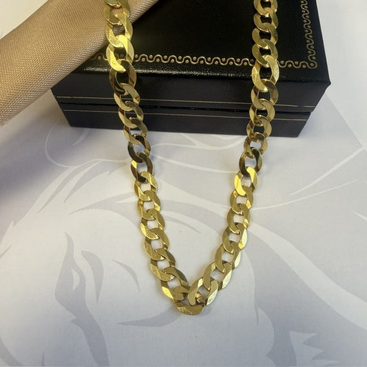 9ct Gold Man's Curb Chain Solid Gold - 20 Inch