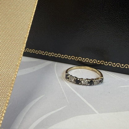 9ct Gold Sapphire and Cubic Zirconia Eternity Ring
