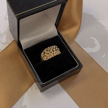 9ct Yellow Gold Textured Cluster Ring
