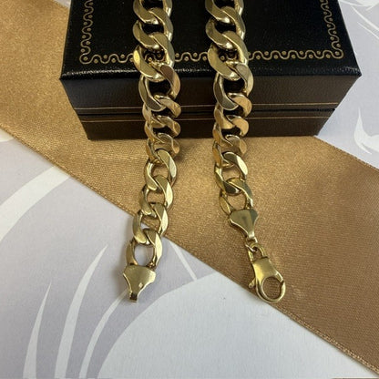 9ct Yellow Gold Curb Chain Solid Gold Curb Necklace - 28 Inch