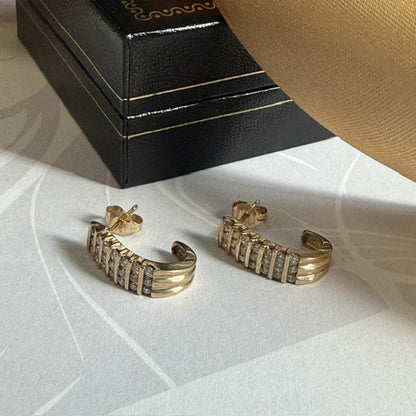 9ct Gold Diamond stud Drop earrings