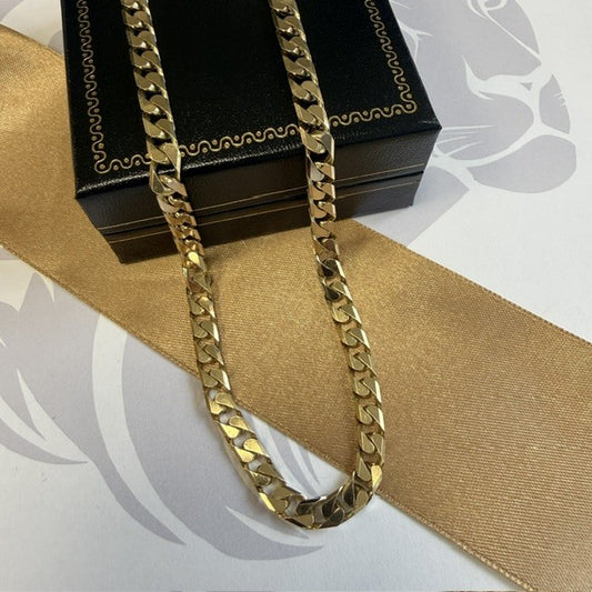 9ct Yellow Gold Curb Chain Solid Gold - 20 Inch