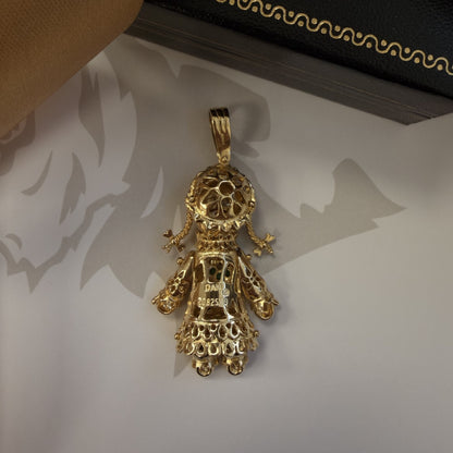 9ct Yellow Gold Articulated Doll Pendant