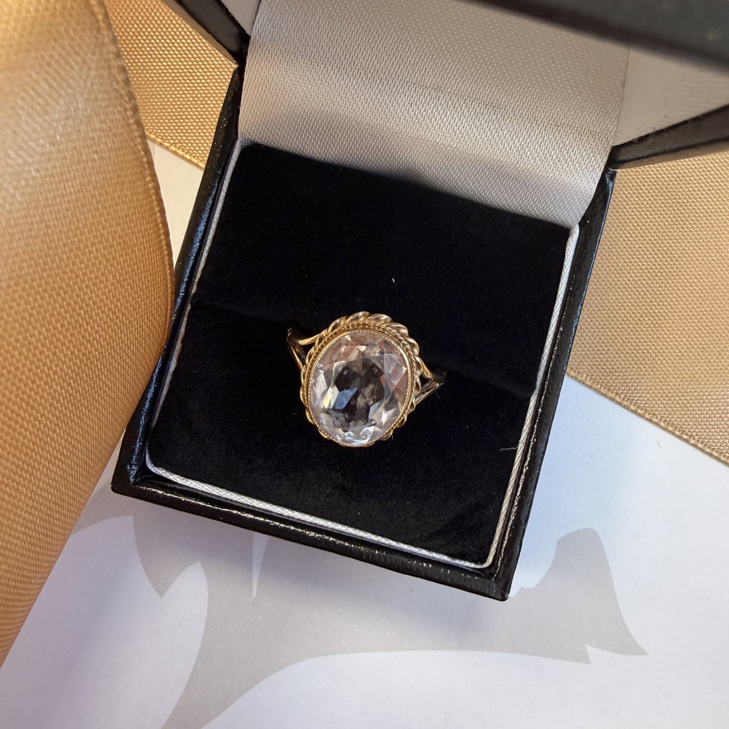 9ct Yellow Gold Pale Amethyst Statement Ring