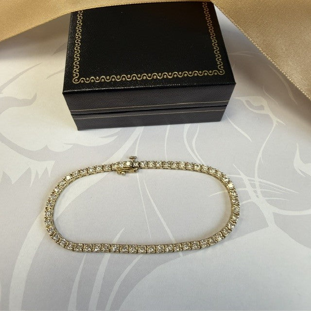 14ct Gold Tennis Bracelet 2.00ct Natural Diamond