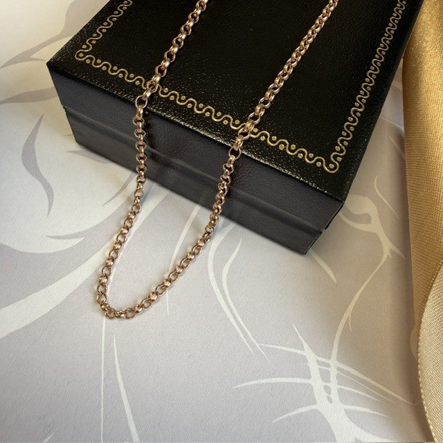 9ct Rose Gold 2mm Belcher Chain - 26 Inch