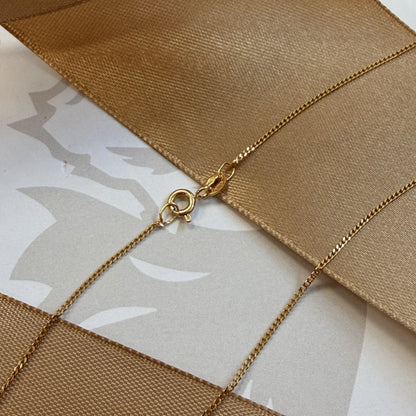 9ct Yellow Gold Fine Curb Chain - 18 Inch