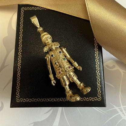 9ct Gold Clown Pendant Extra Large Clown