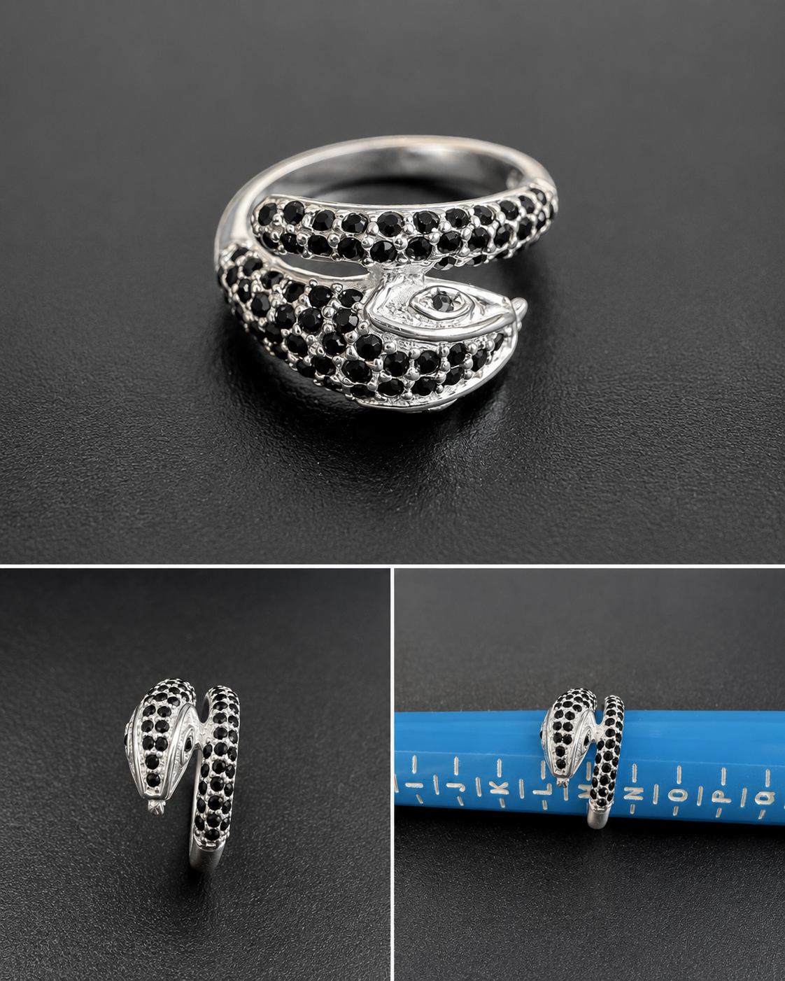 Sterling Silver Snake Ring - Size M