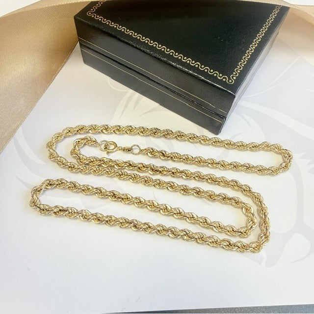9ct Yellow Gold Rope Chain - 24 inch