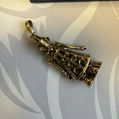 9ct Gold Articulated Clown Pendant Gemset Clown