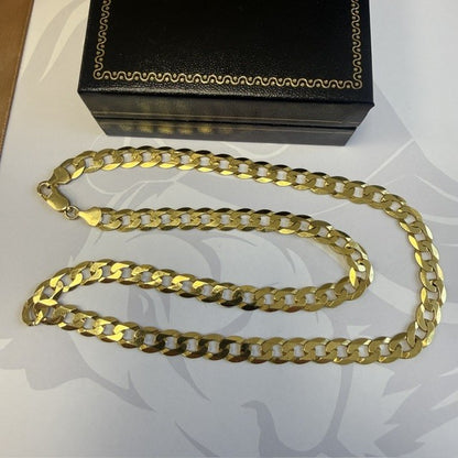 9ct Gold Man's Curb Chain Solid Gold - 20 Inch