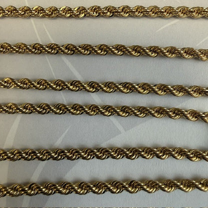 9ct Gold Rope Chain Solid Gold - 28 Inch