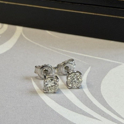 18ct White Gold Diamond Stud Earrings Natural Diamonds 0.66 carat