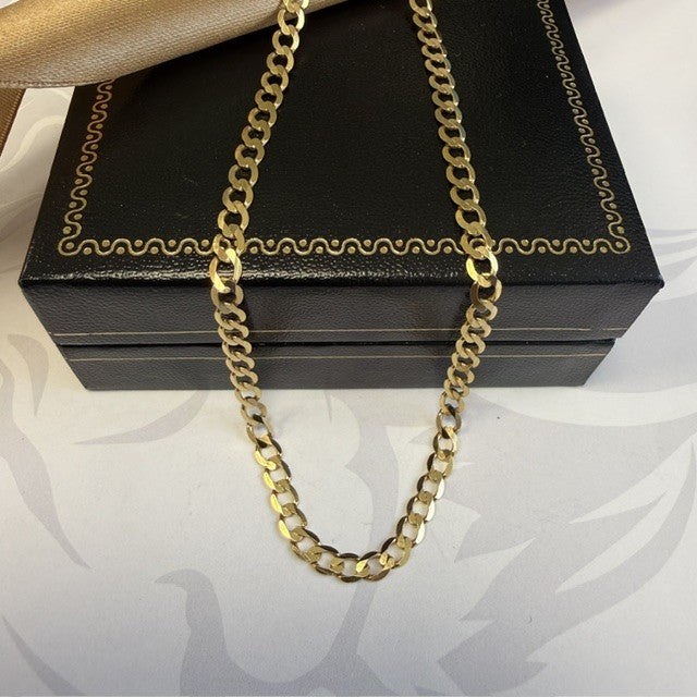 9ct Curb Chain Solid Gold Curb Necklace - 18 Inch